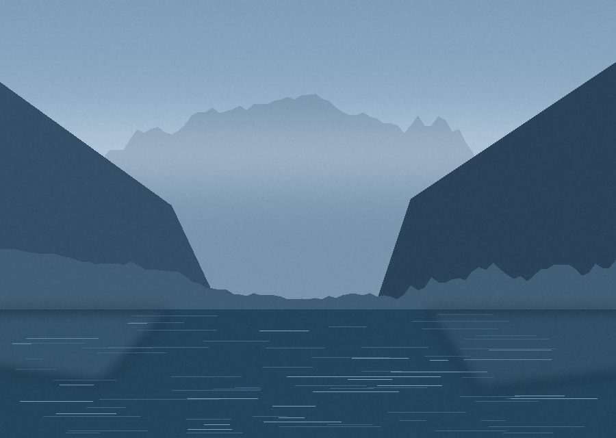 Крутые борта фьорда и тёмная вода